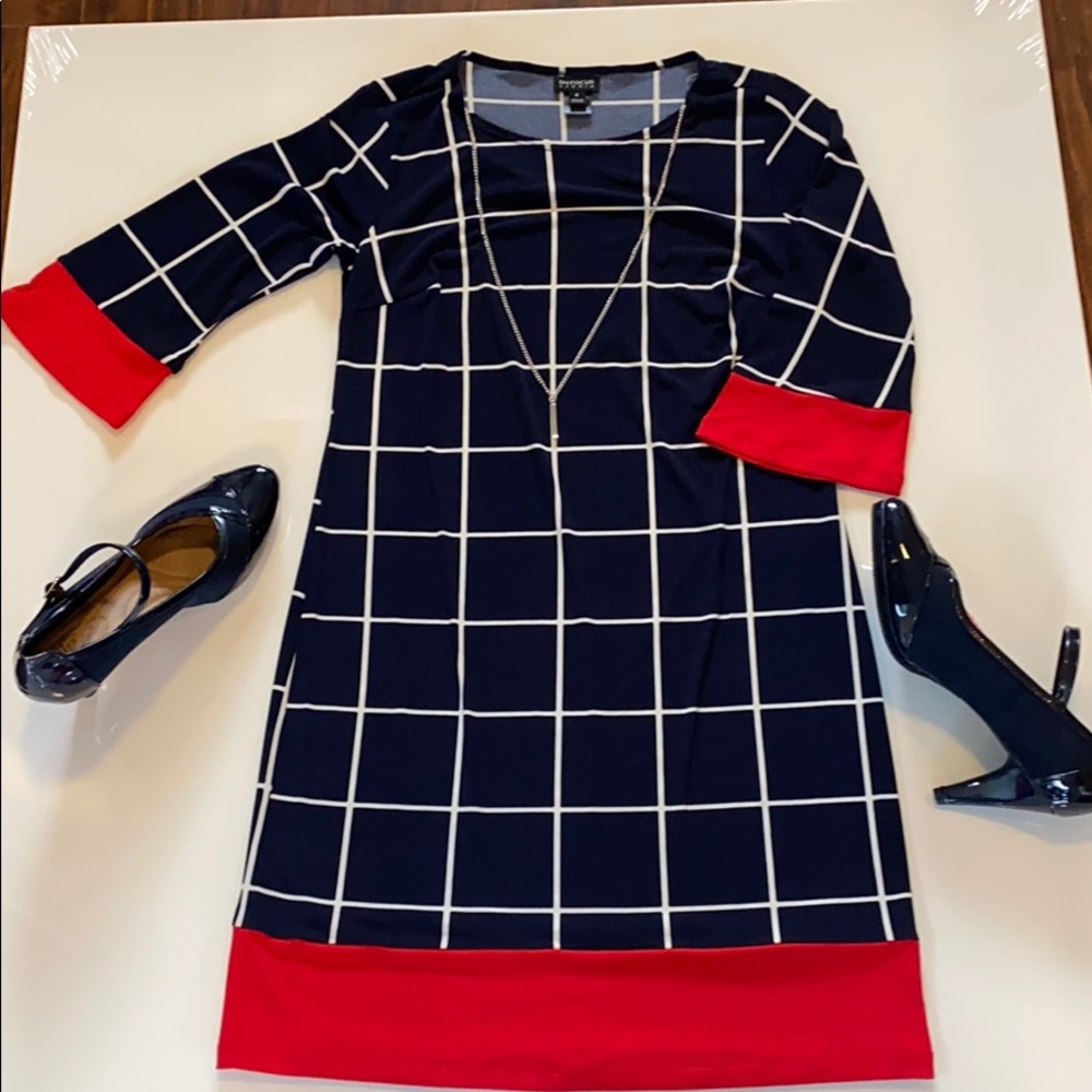 Mid Length Encore Studio Buffalo Pattern Dress